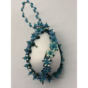 Vintage PUSHPIN  ORNAMENT Sequin Bead Ornate Christmas Tree Handmade Bling